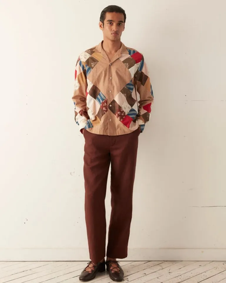 Men BODE Pony Calico Quilt Shirt