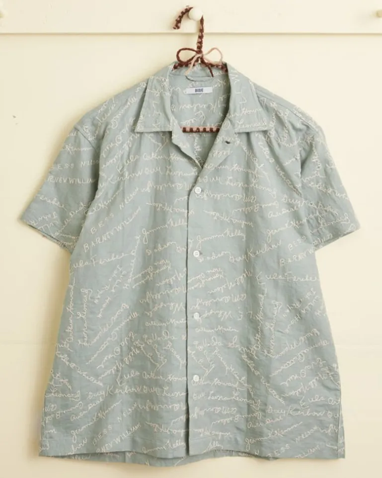 Men BODE Powder Signature Short Sleeve Shirt