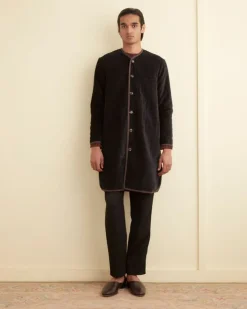 Men BODE Quilted Velvet Liner Coat