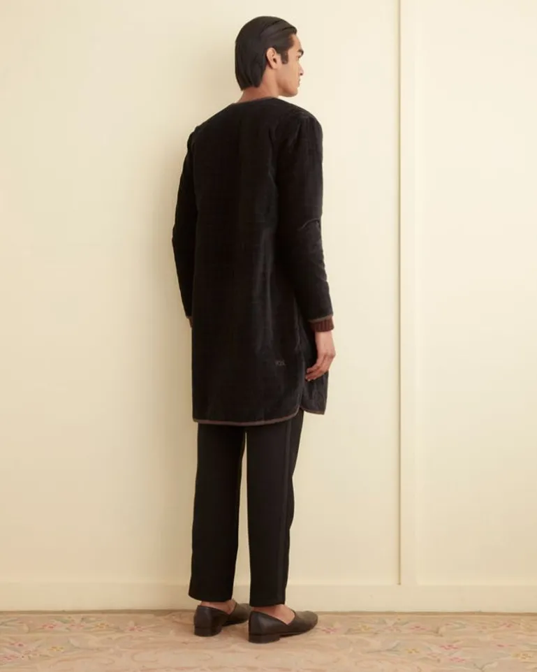 Men BODE Quilted Velvet Liner Coat