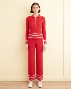 Women BODE Quincy Stripe Polo