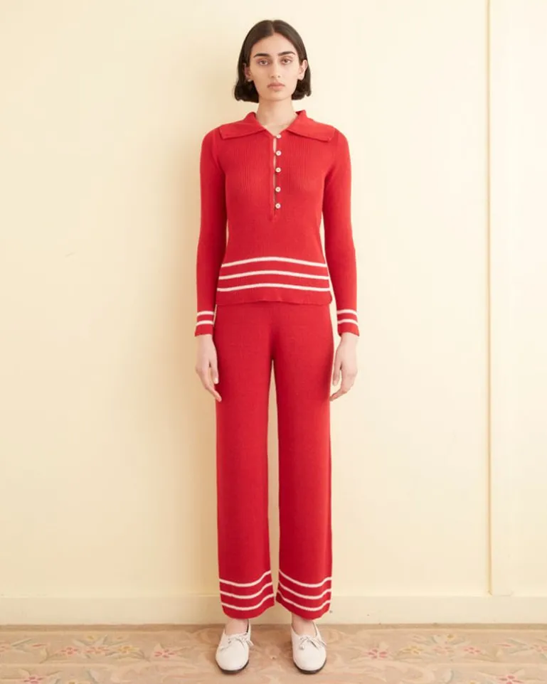 Women BODE Quincy Stripe Polo