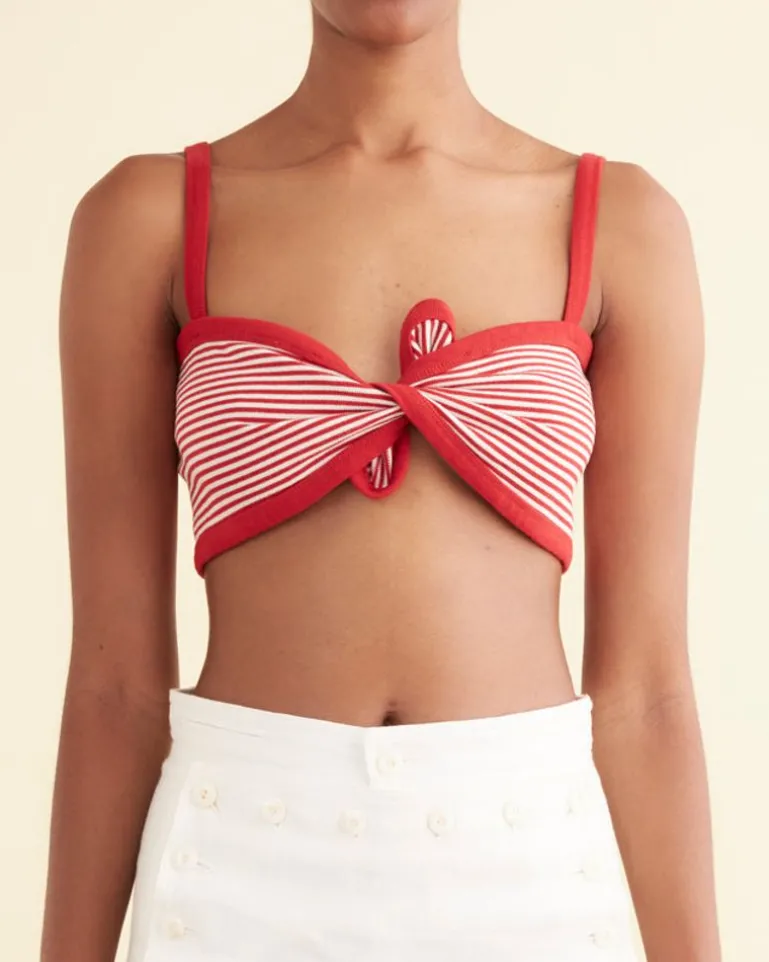 Women BODE Revere Stripe Bra