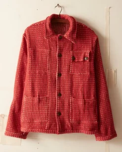 Men BODE Reversible Duo Waffle Jacket - Red