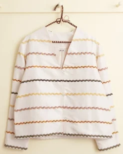 Women BODE Rickrack Stripe Bombora Jacket