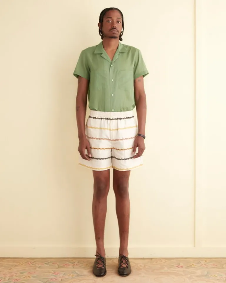 Men BODE Rickrack Stripe Rugby Shorts