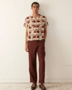 Men BODE Ripple Plaid Short Sleeve Shirt