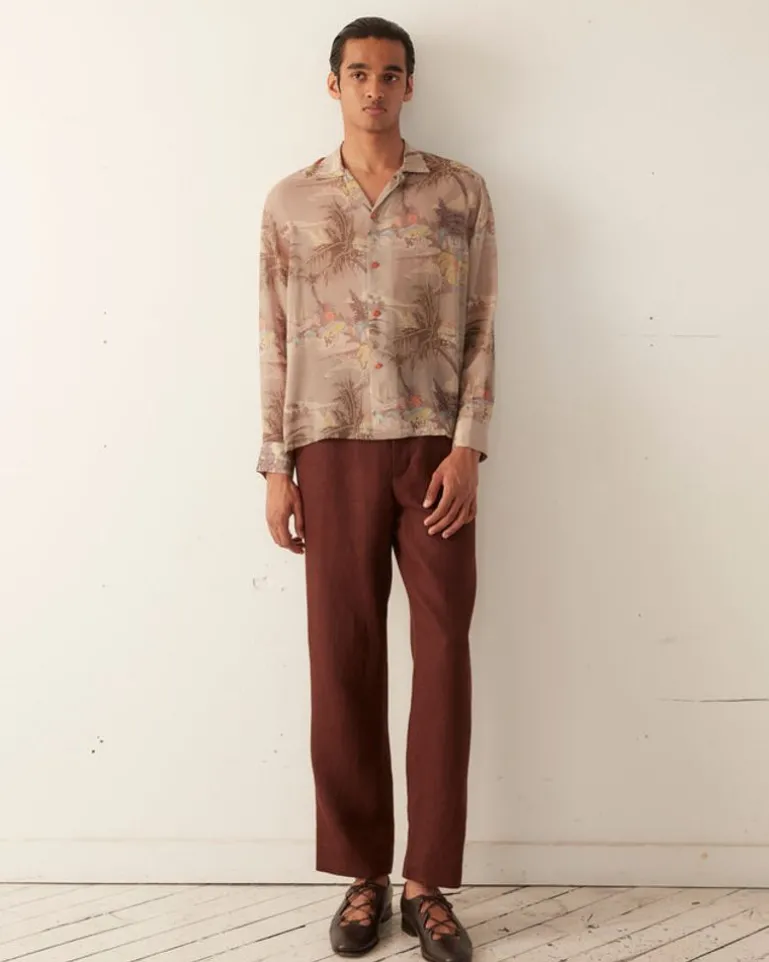 Men BODE Riviera Print Long Sleeve Shirt