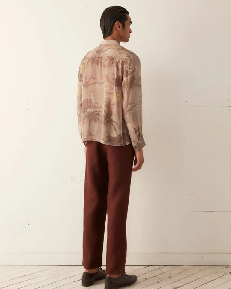 Men BODE Riviera Print Long Sleeve Shirt