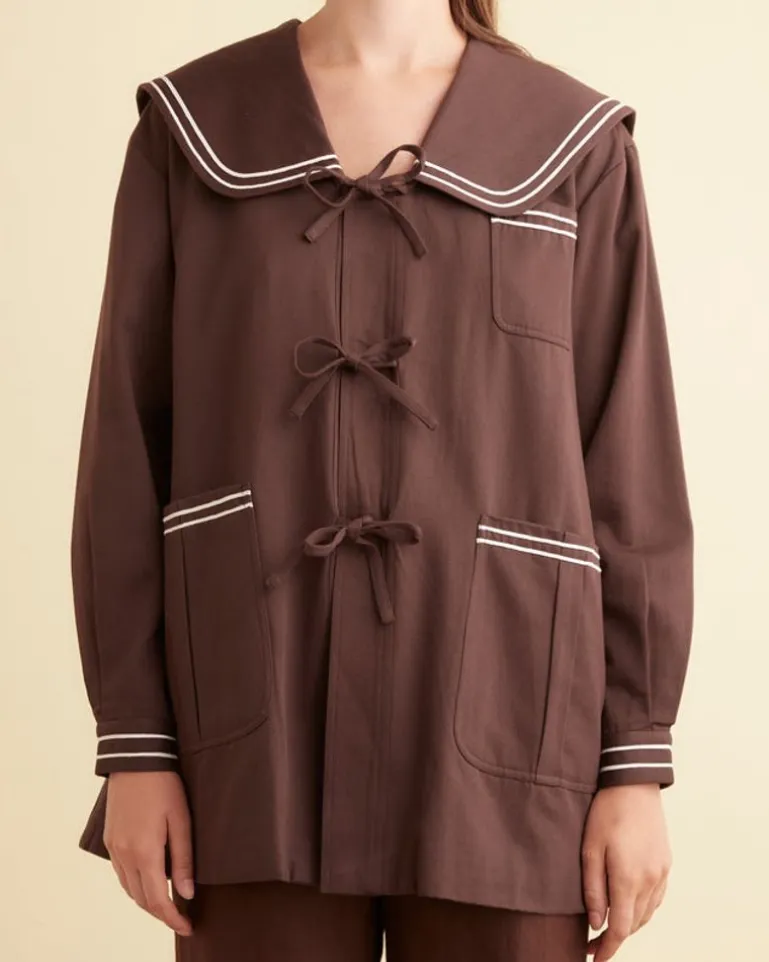Women BODE Sailor Coat - Brown
