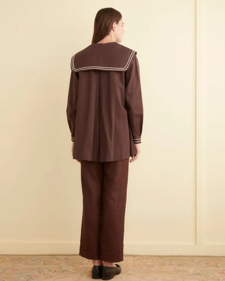 Women BODE Sailor Coat - Brown