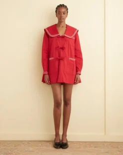 Women BODE Sailor Coat - Red