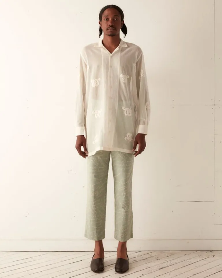 Men BODE Savoy Ribbon Extended Shirt