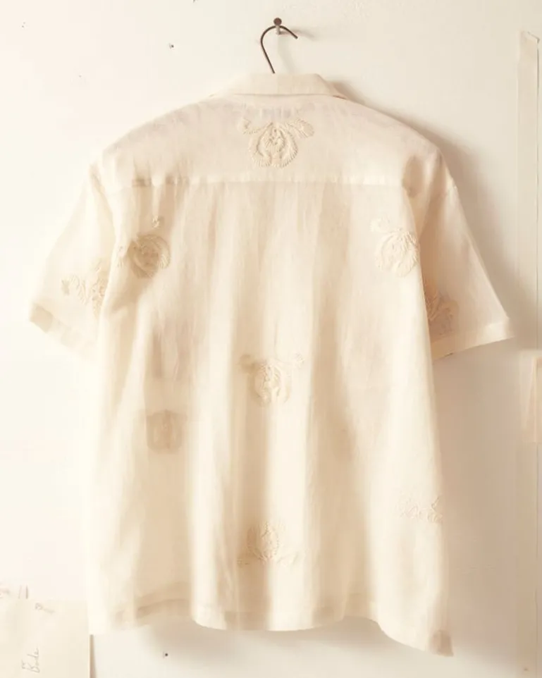 Men BODE Savoy Ribbon Short Sleeve Shirt