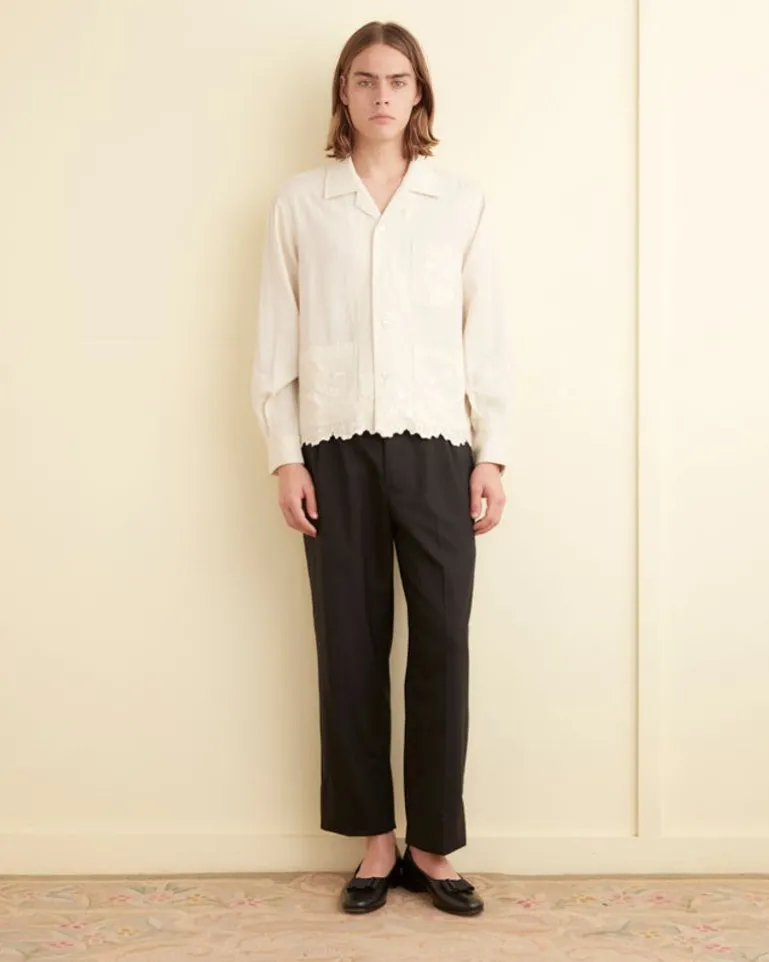 Men BODE Scalloped Acorn Long Sleeve Shirt