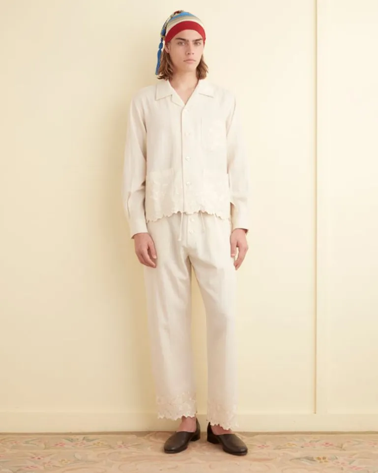 Men BODE Scalloped Acorn Pajama Pants