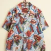 Men BODE Seersucker Postcard Short Sleeve Shirt