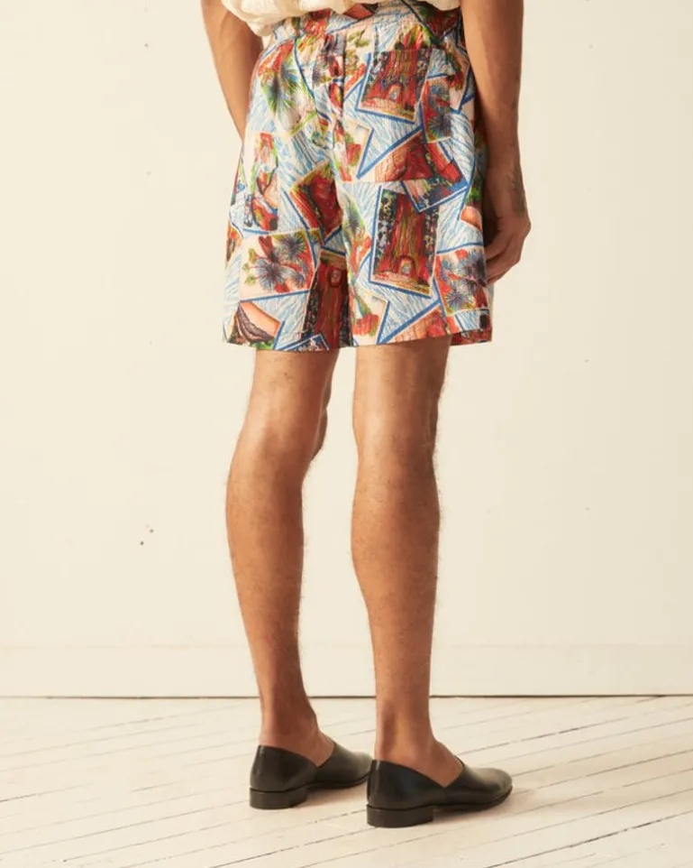 Men BODE Seersucker Postcard Shorts