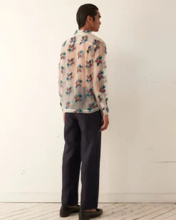 Men BODE Sheer Daisy Long Sleeve Shirt