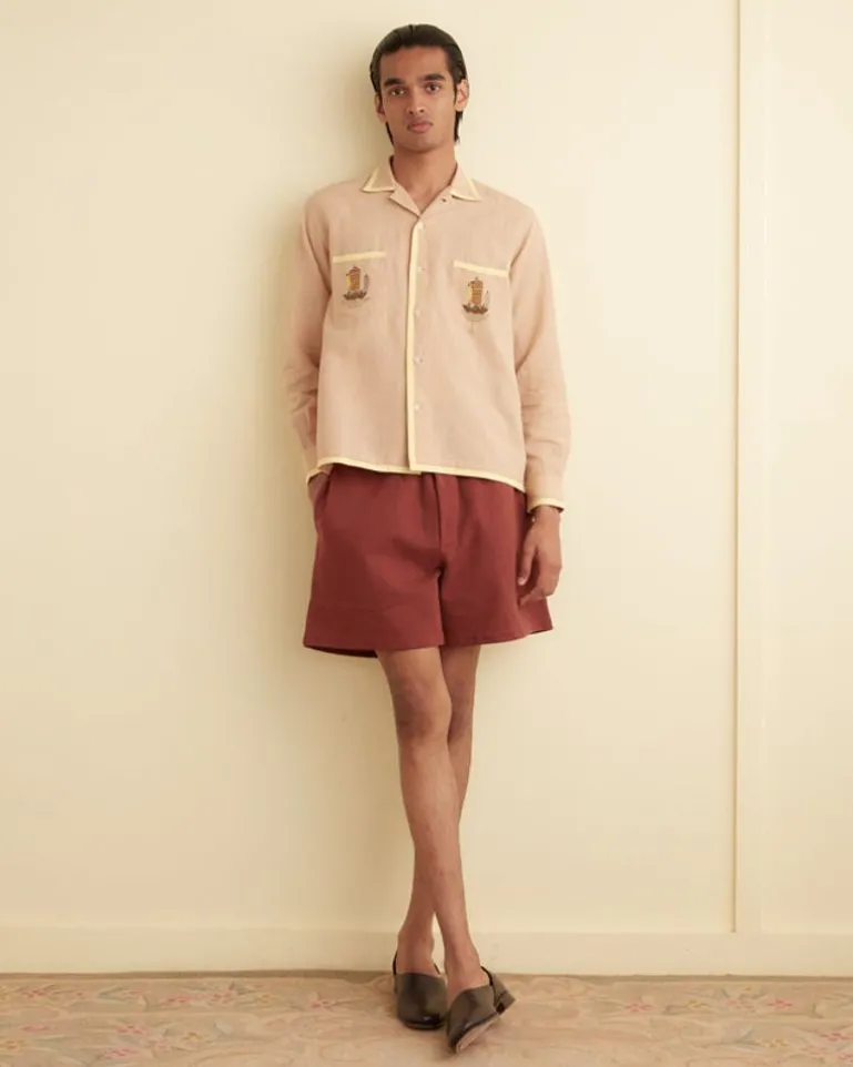 Men BODE Ship Applique Long Sleeve Shirt