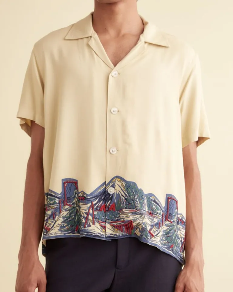Men BODE Ski Lift Short Sleeve Shirt