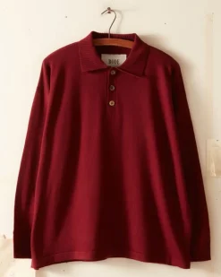 Men BODE Solid Cycling Polo - Maroon
