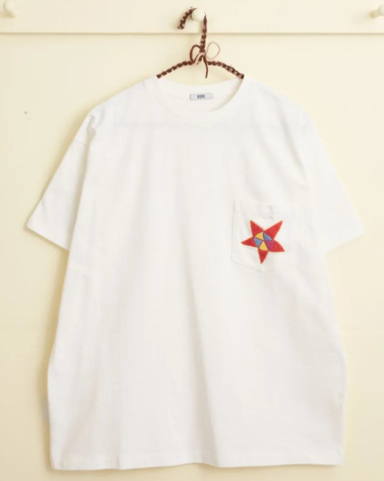 Men BODE Star Pocket Tee - White