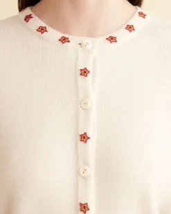 Women BODE Starflower Beaded Cardigan