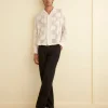 Men BODE Sunflower Lace Long Sleeve Shirt - Ecru