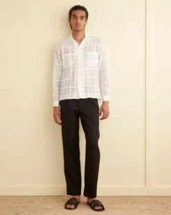 Men BODE Tonal Plaid Long Sleeve Shirt