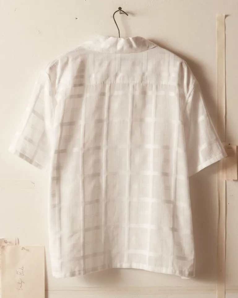 Men BODE Tonal Plaid Short Sleeve Shirt