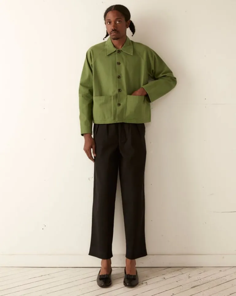 Men BODE Twill Cropped Car Jacket - Ivy