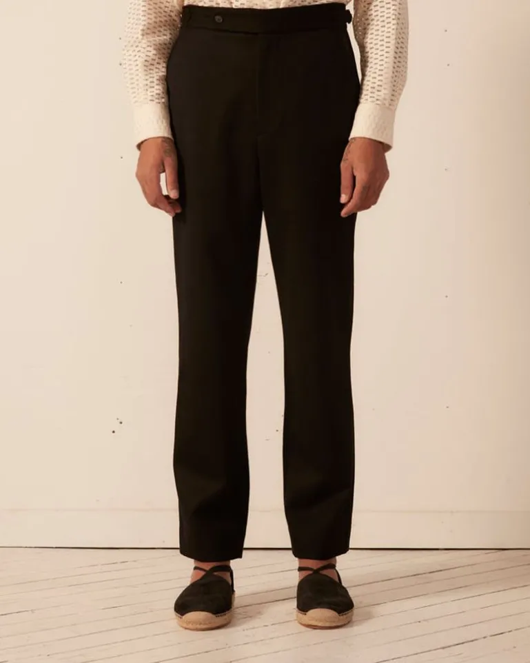 Men BODE Twill Side Buckle Trousers - Black
