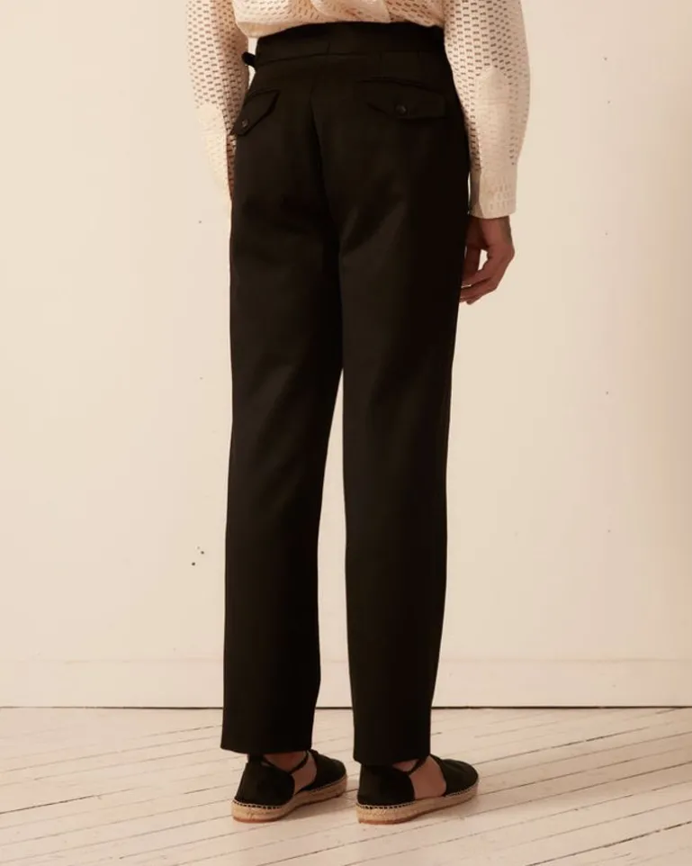 Men BODE Twill Side Buckle Trousers - Black
