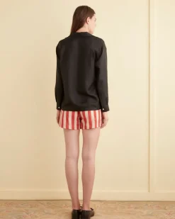 Women BODE Valance Stripe Boxer Shorts