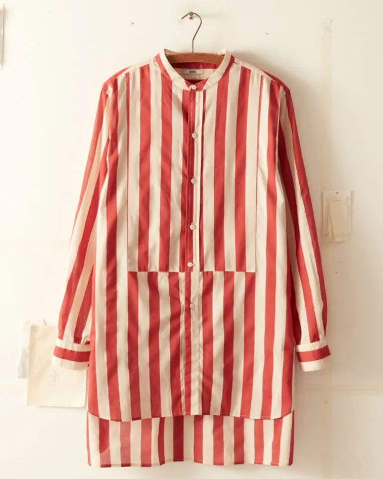 Men BODE Valance Stripe Long Sleeve Shirt