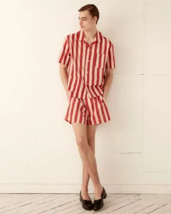Men BODE Valance Stripe Short Sleeve Shirt