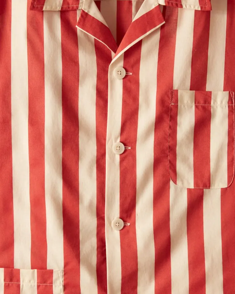Men BODE Valance Stripe Short Sleeve Shirt