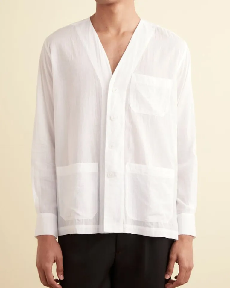 Men BODE Voile Roberto Shirt - White