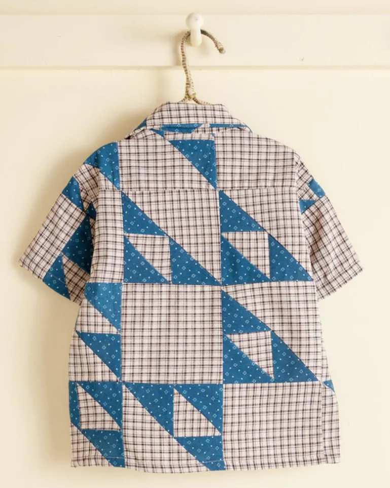 BODE Wandering Lover Quilt Kid'S Shirt - Blue