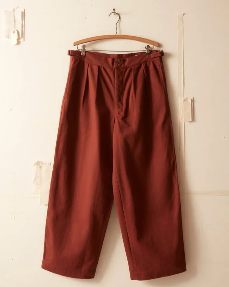 Men BODE Wide Leg Snap Trousers - Cinnamon