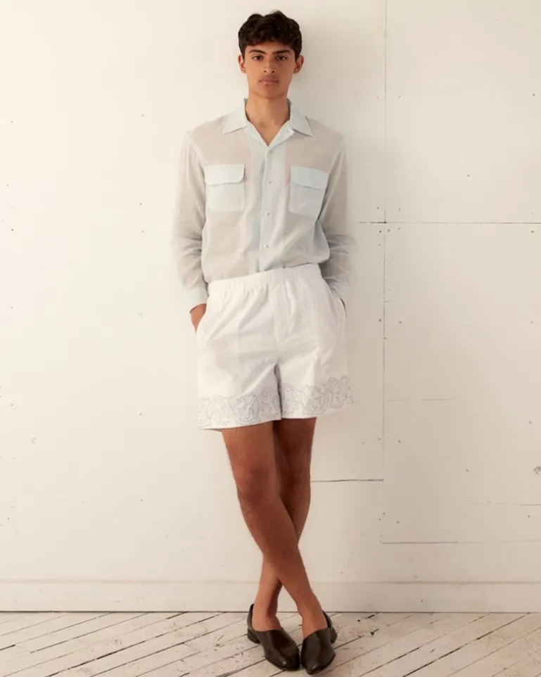Men BODE Zig-Zag Couching Shorts